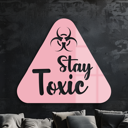 Stay Toxic Warning Sign Metal Wall Art – Bold Caution Style Decor - KAFGP109 - Tampa Home & Garden Store