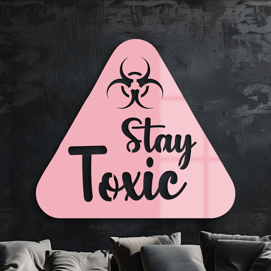 Stay Toxic Warning Sign Metal Wall Art – Bold Caution Style Decor - KAFGP109 - Tampa Home & Garden Store