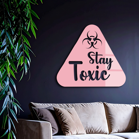 Stay Toxic Warning Sign Metal Wall Art – Bold Caution Style Decor - KAFGP109 - Tampa Home & Garden Store