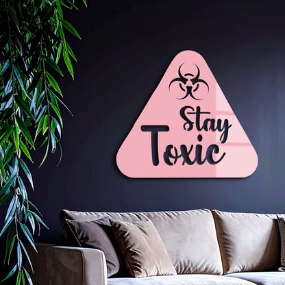 Stay Toxic Warning Sign Metal Wall Art – Bold Caution Style Decor - KAFGP109 - Tampa Home & Garden Store