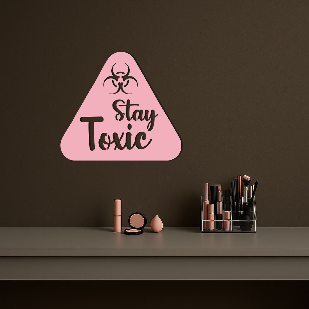 Stay Toxic Warning Sign Metal Wall Art – Bold Caution Style Decor - KAFGP109 - Tampa Home & Garden Store