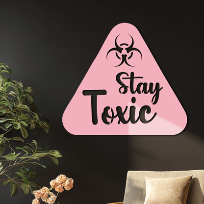 Stay Toxic Warning Sign Metal Wall Art – Bold Caution Style Decor - KAFGP109 - Tampa Home & Garden Store