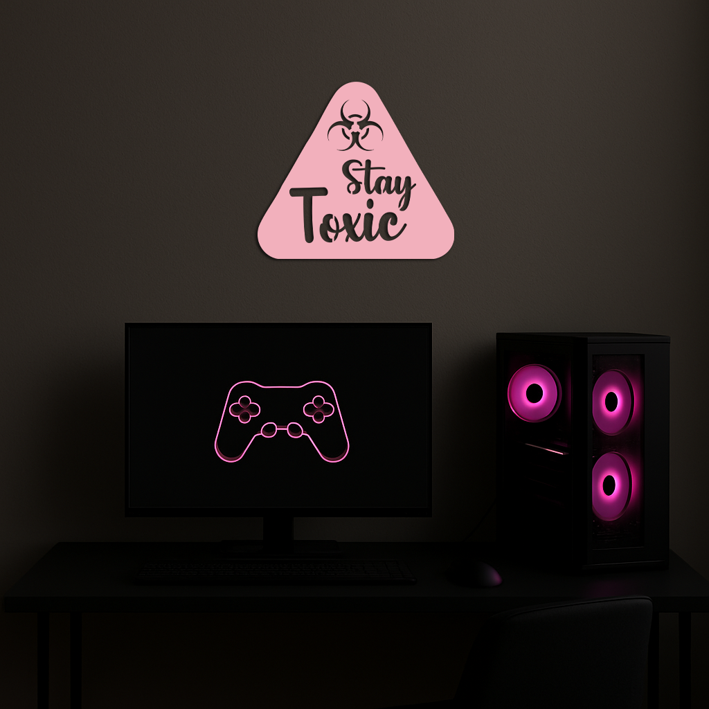 Stay Toxic Warning Sign Metal Wall Art – Bold Caution Style Decor - KAFGP109 - Tampa Home & Garden Store