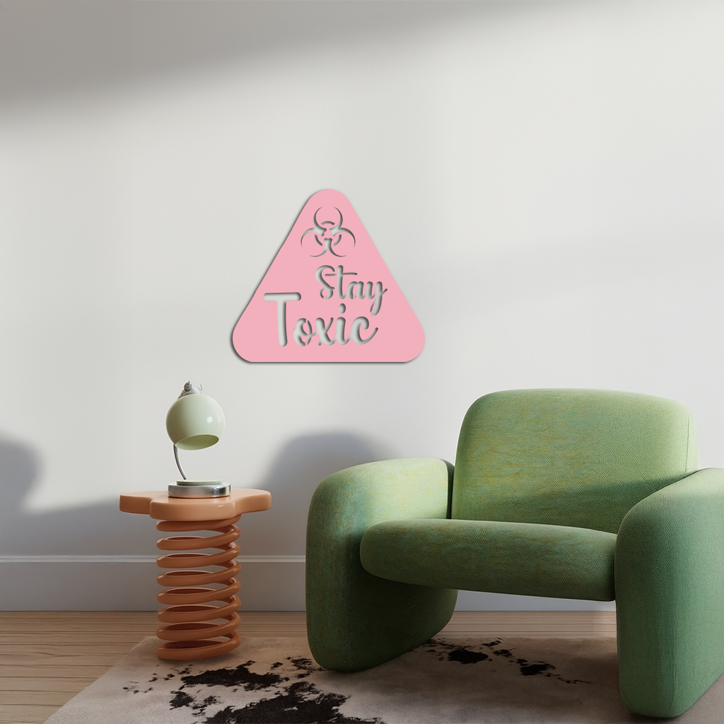 Stay Toxic Warning Sign Metal Wall Art – Bold Caution Style Decor - KAFGP109 - Tampa Home & Garden Store