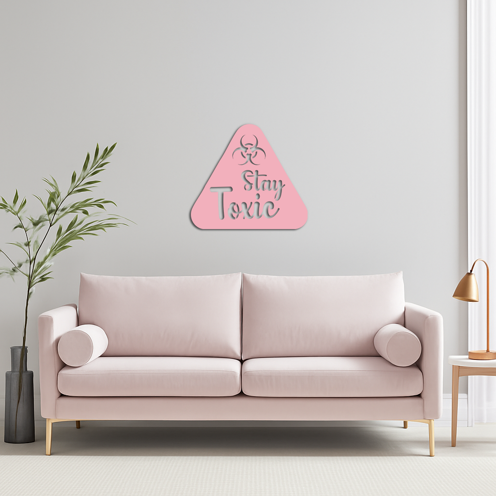Stay Toxic Warning Sign Metal Wall Art – Bold Caution Style Decor - KAFGP109 - Tampa Home & Garden Store