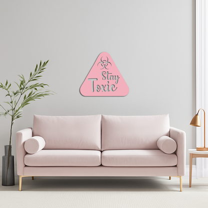 Stay Toxic Warning Sign Metal Wall Art – Bold Caution Style Decor - KAFGP109 - Tampa Home & Garden Store