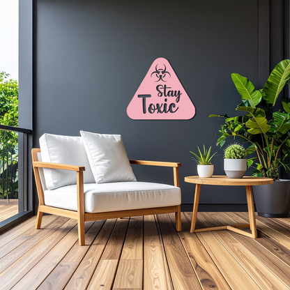 Stay Toxic Warning Sign Metal Wall Art – Bold Caution Style Decor - KAFGP109 - Tampa Home & Garden Store