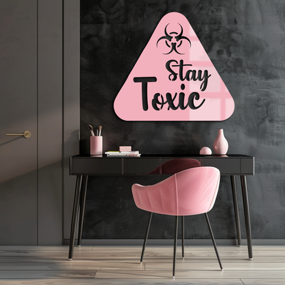 Stay Toxic Warning Sign Metal Wall Art – Bold Caution Style Decor - KAFGP109 - Tampa Home & Garden Store