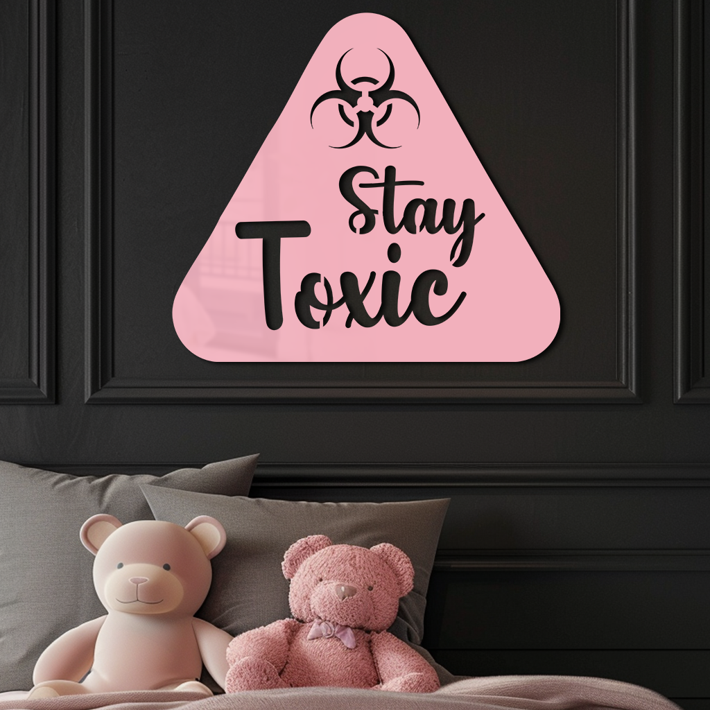 Stay Toxic Warning Sign Metal Wall Art – Bold Caution Style Decor - KAFGP109 - Tampa Home & Garden Store