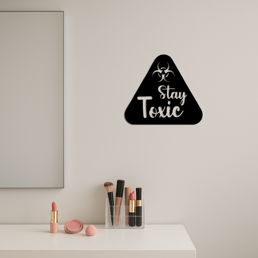 Stay Toxic Warning Sign Metal Wall Art – Bold Caution Style Decor - KAFGP109 - Tampa Home & Garden Store