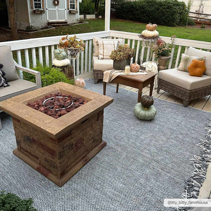 Stenhousemuir Luxe Handmade Rug, blue-gray outdoor rug by Boutique Rugs on Tampa Home & Garden Store