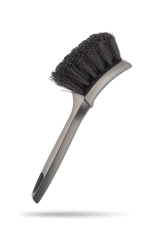 Blackline Car Care stiff tire brush with black bristles and gray handle on Tampa Home & Garden Store