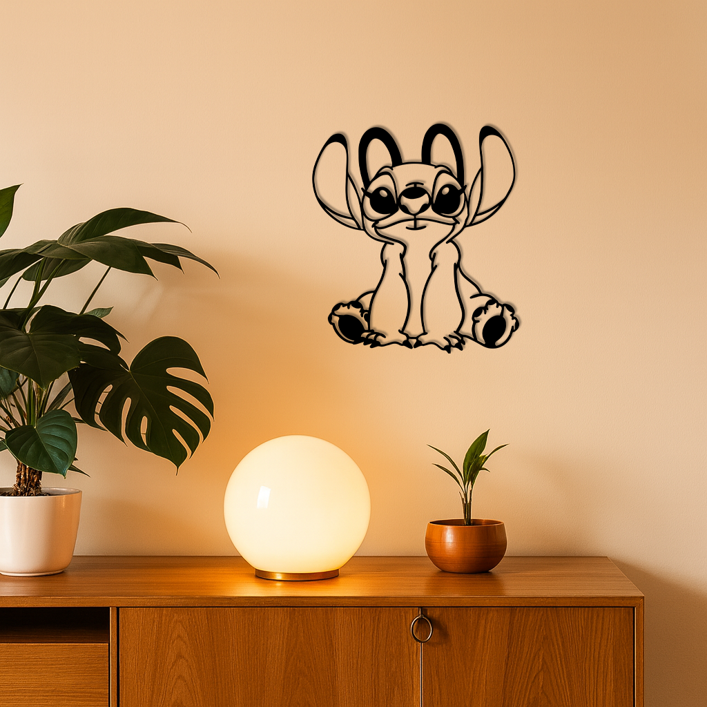 Stitch Silhouette Metal Wall Art – Cute Cartoon Character Design - KAFGP067 - Tampa Home & Garden Store