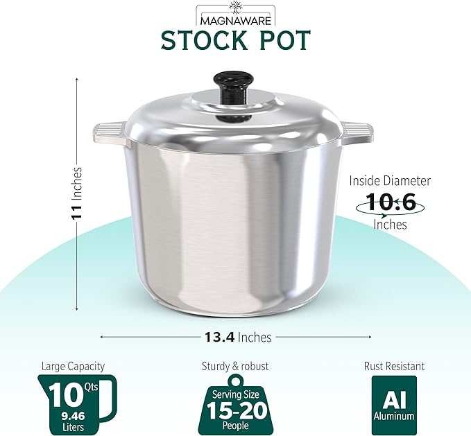 Stock Pot with Lid 10 Quarts - Tampa Home & Garden Store
