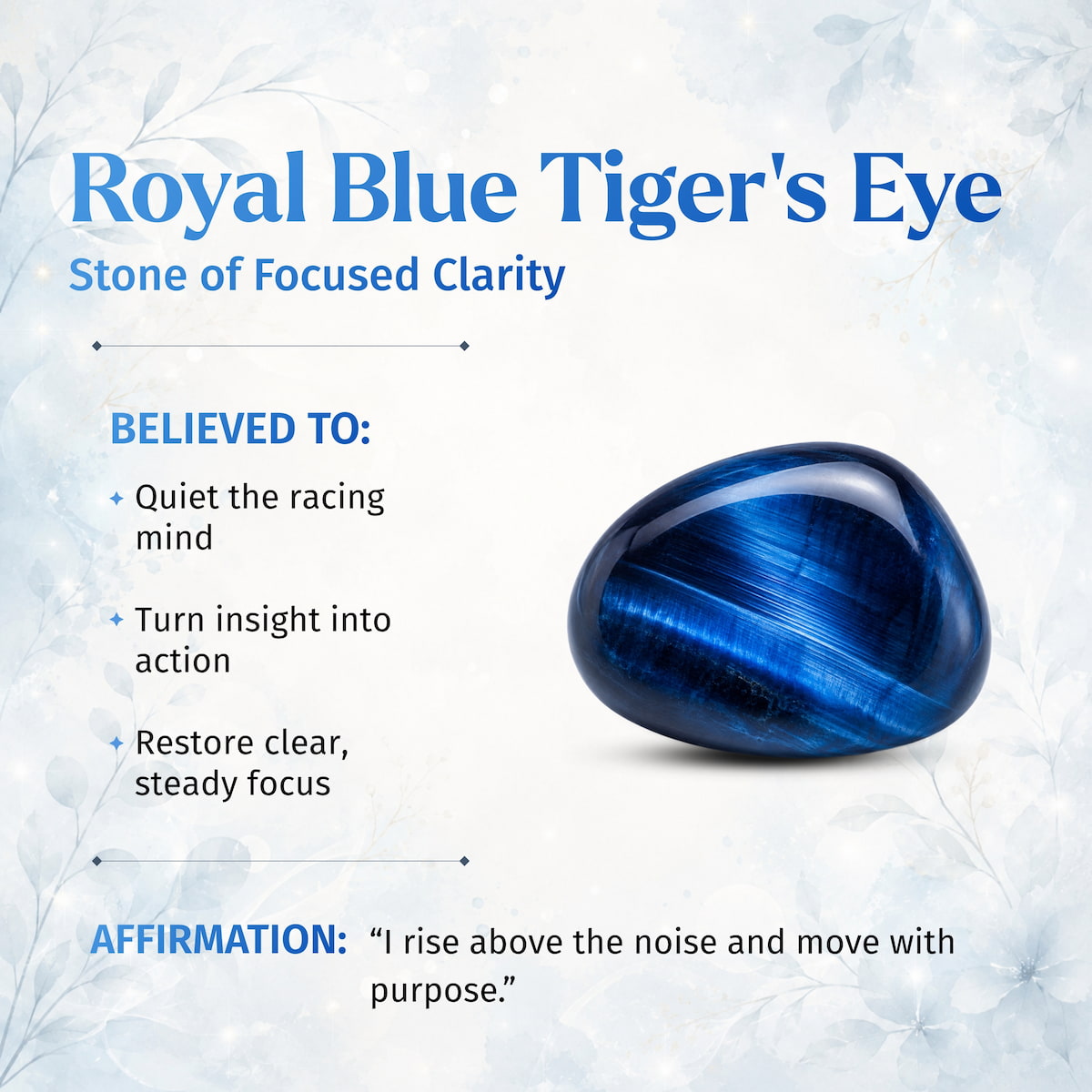 Bracelet Hawk's Focus Royal Blue Tiger Eye by Conscious Items, polished royal blue tiger eye bead on Tampa Home & Garden Store