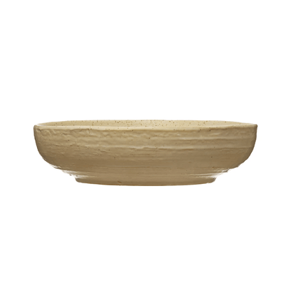 Stoneware Bowl with Reactive Glaze, Speckled Cream Color - Tampa Home & Garden Store