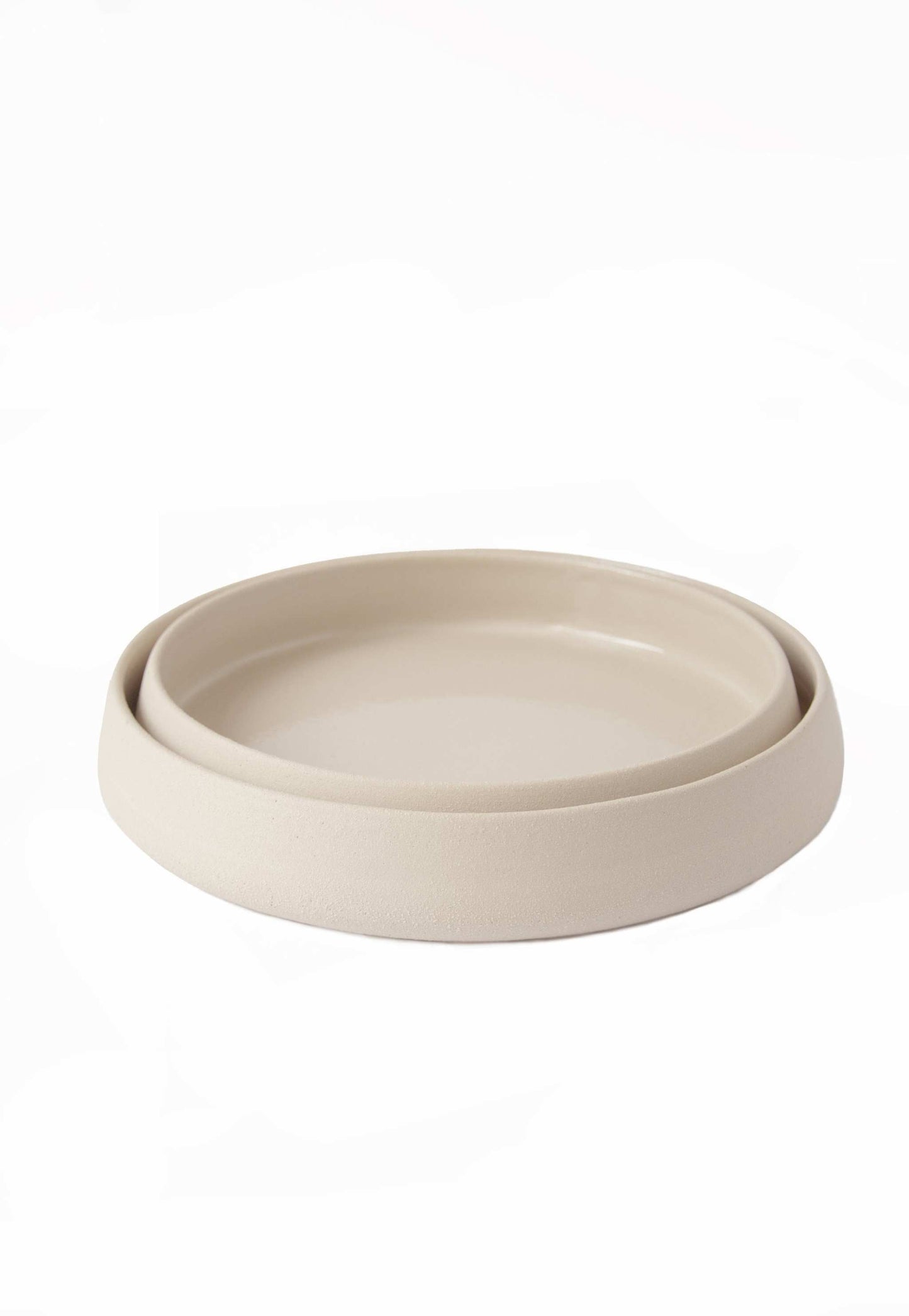 Handmade Stoneware Dinner Plates with High Sides
