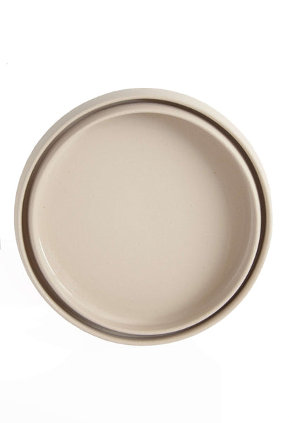 Handmade Stoneware Dinner Plates with High Sides