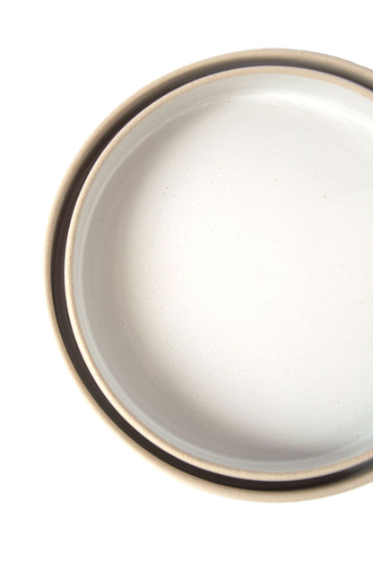 Artisan Handmade Stoneware Plates with High Sides