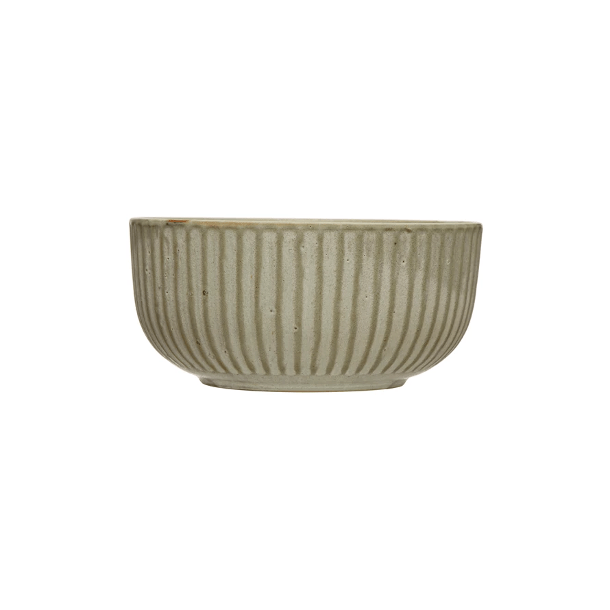 Stoneware Pleated Bowl, Cream Glaze Finish - Tampa Home & Garden Store