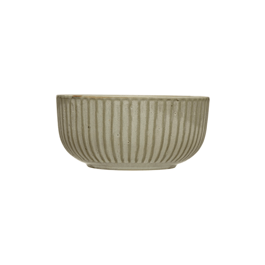 Stoneware Pleated Bowl, Cream Glaze Finish - Tampa Home & Garden Store