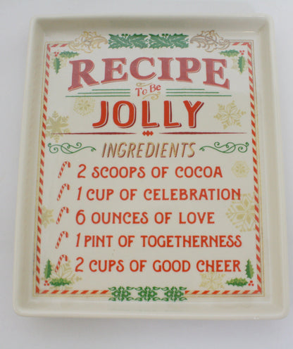 Stoneware Recipe Plate - Be Jolly - Tampa Home & Garden Store