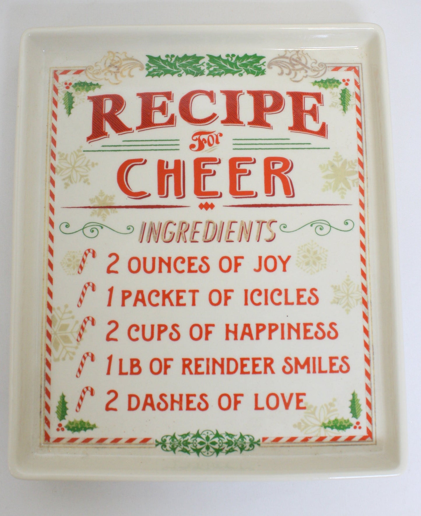 Stoneware Recipe Plate - Cheer - Tampa Home & Garden Store