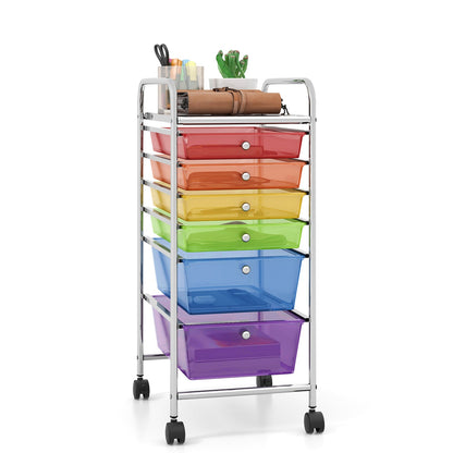 6 Drawers Rolling Storage Cart Organizer-Black
