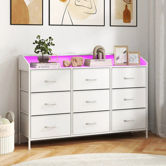 Storage Organizer With LED Lights and 9 Drawers