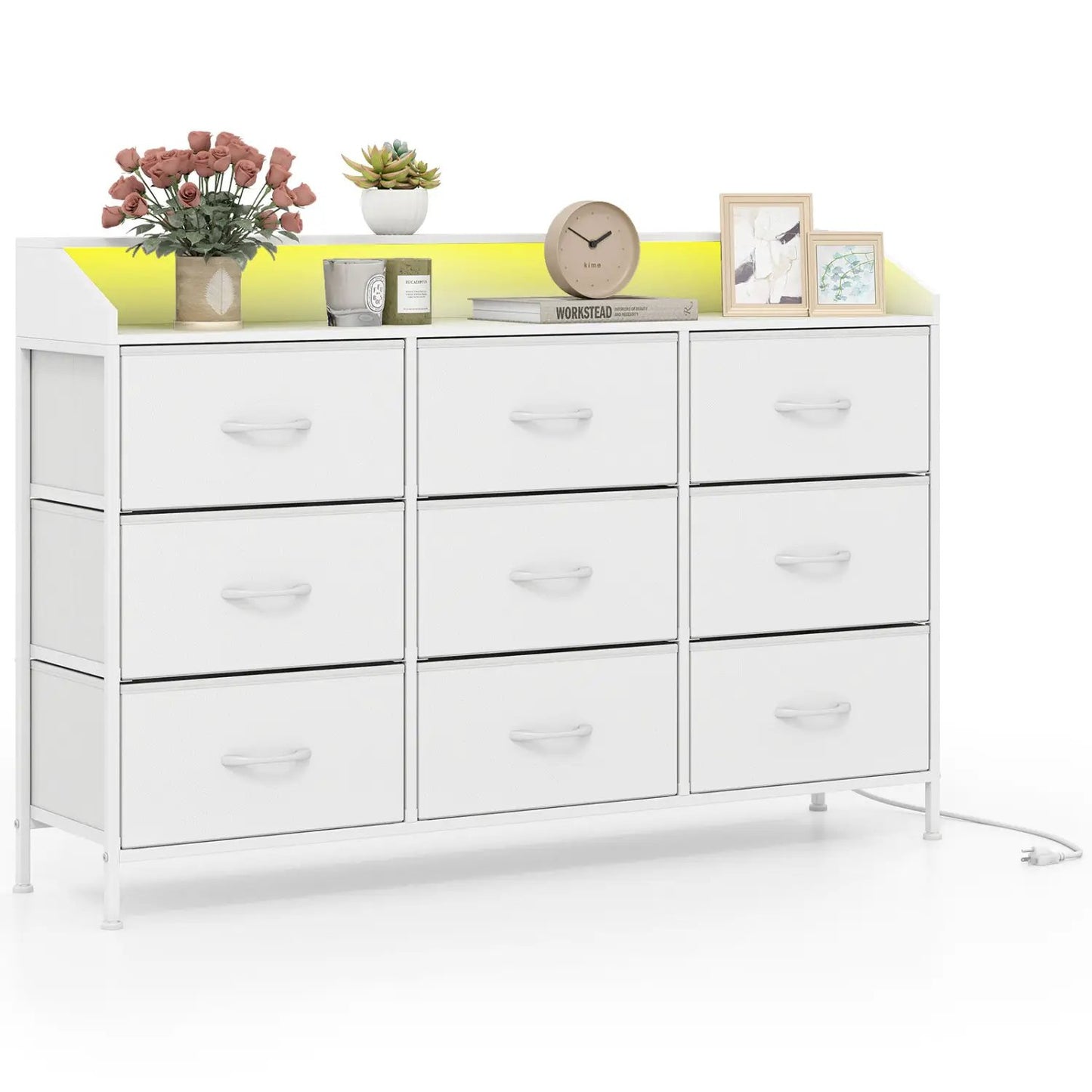 Storage Organizer With LED Lights and 9 Drawers