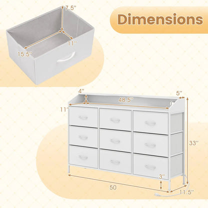 Storage Organizer With LED Lights and 9 Drawers