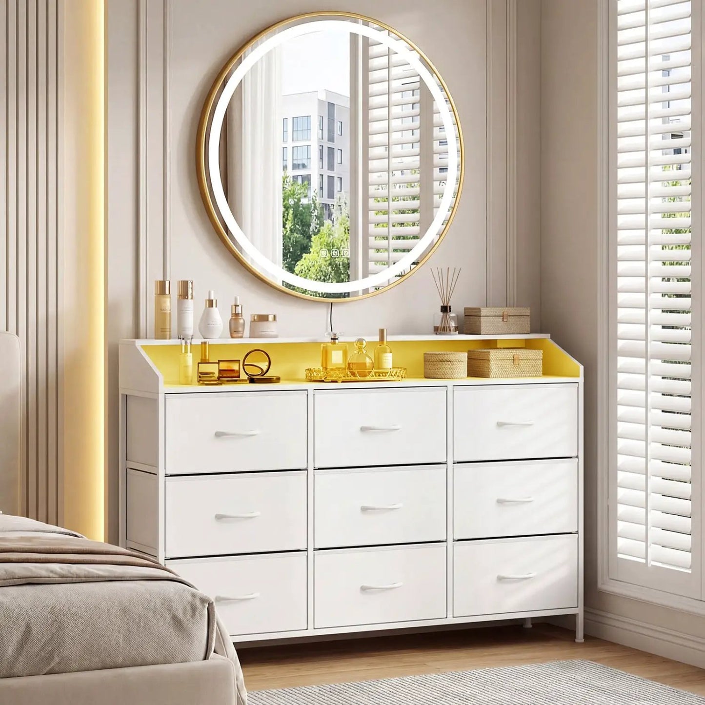 Storage Organizer With LED Lights and 9 Drawers