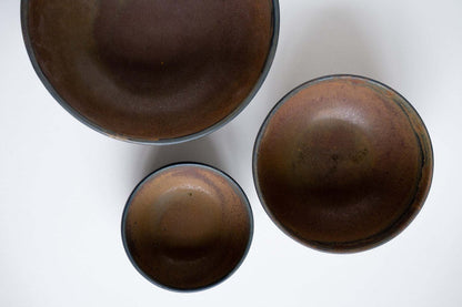 Handcrafted Rust Stoneware And Nesting Bowl Set