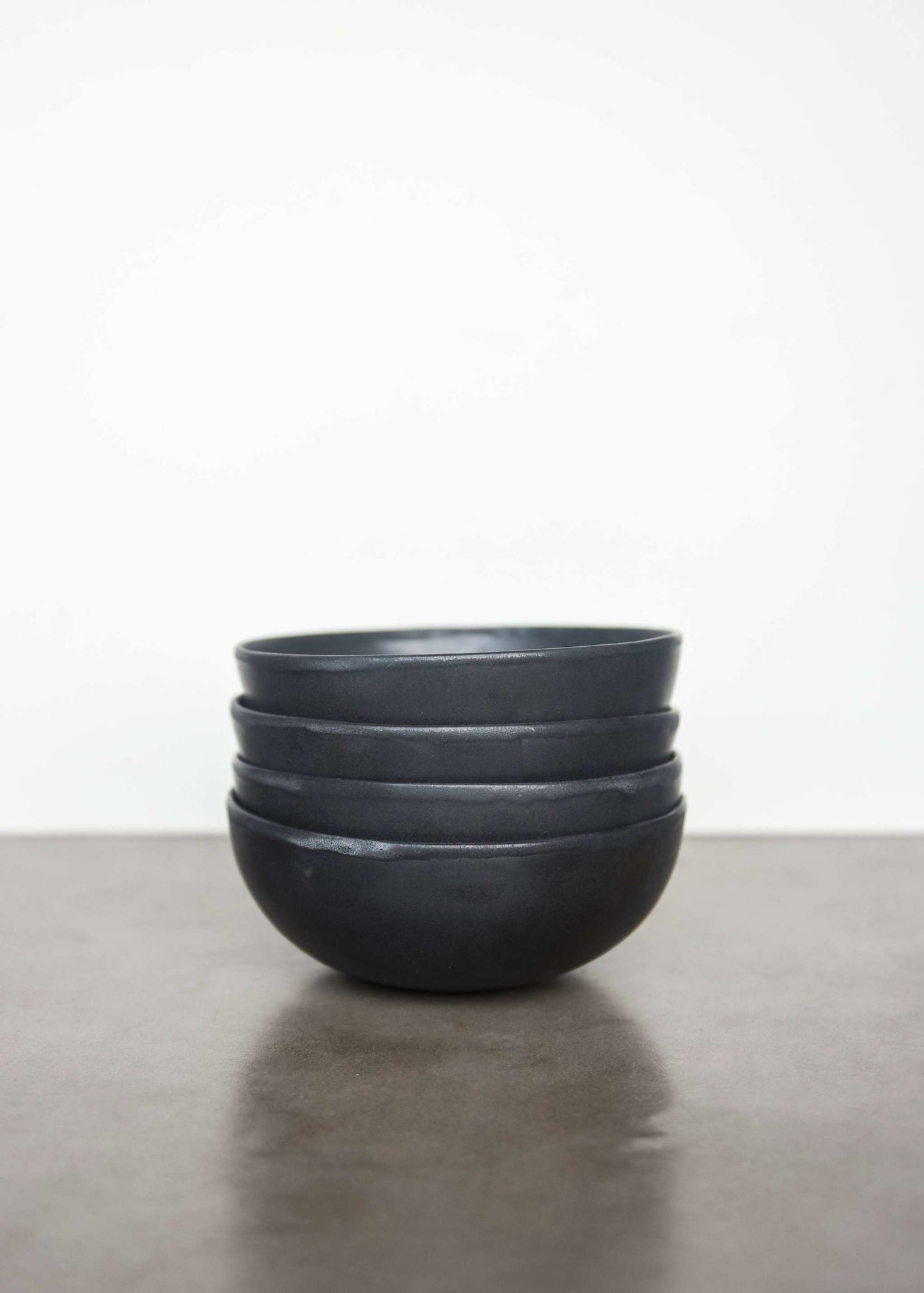 Black Matte Stoneware Bowl and Artisanal Glaze