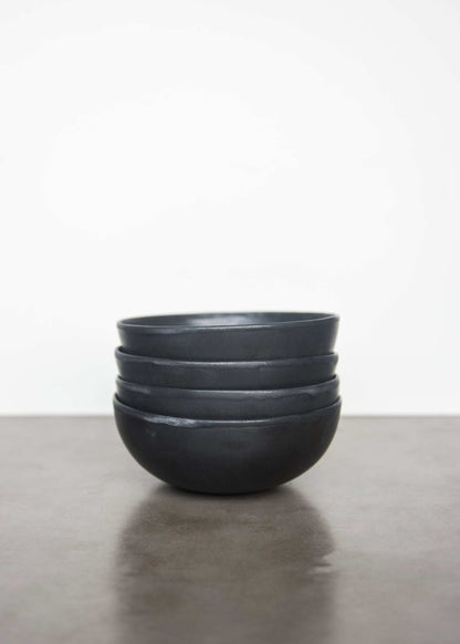 Black Matte Stoneware Bowl and Artisanal Glaze
