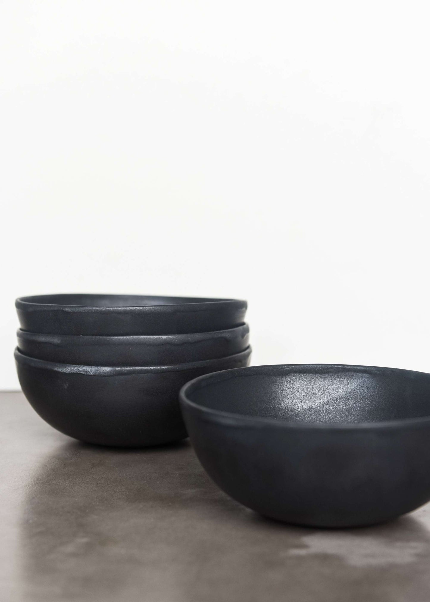 Black Matte Stoneware Bowl and Artisanal Glaze