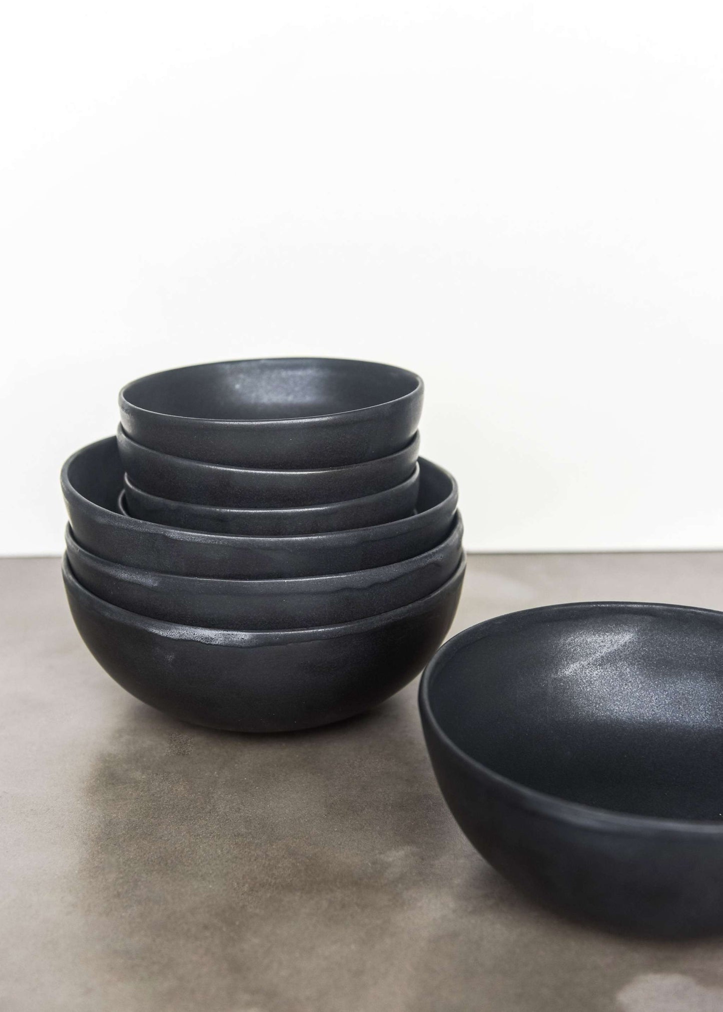 Black Matte Stoneware Bowl and Artisanal Glaze