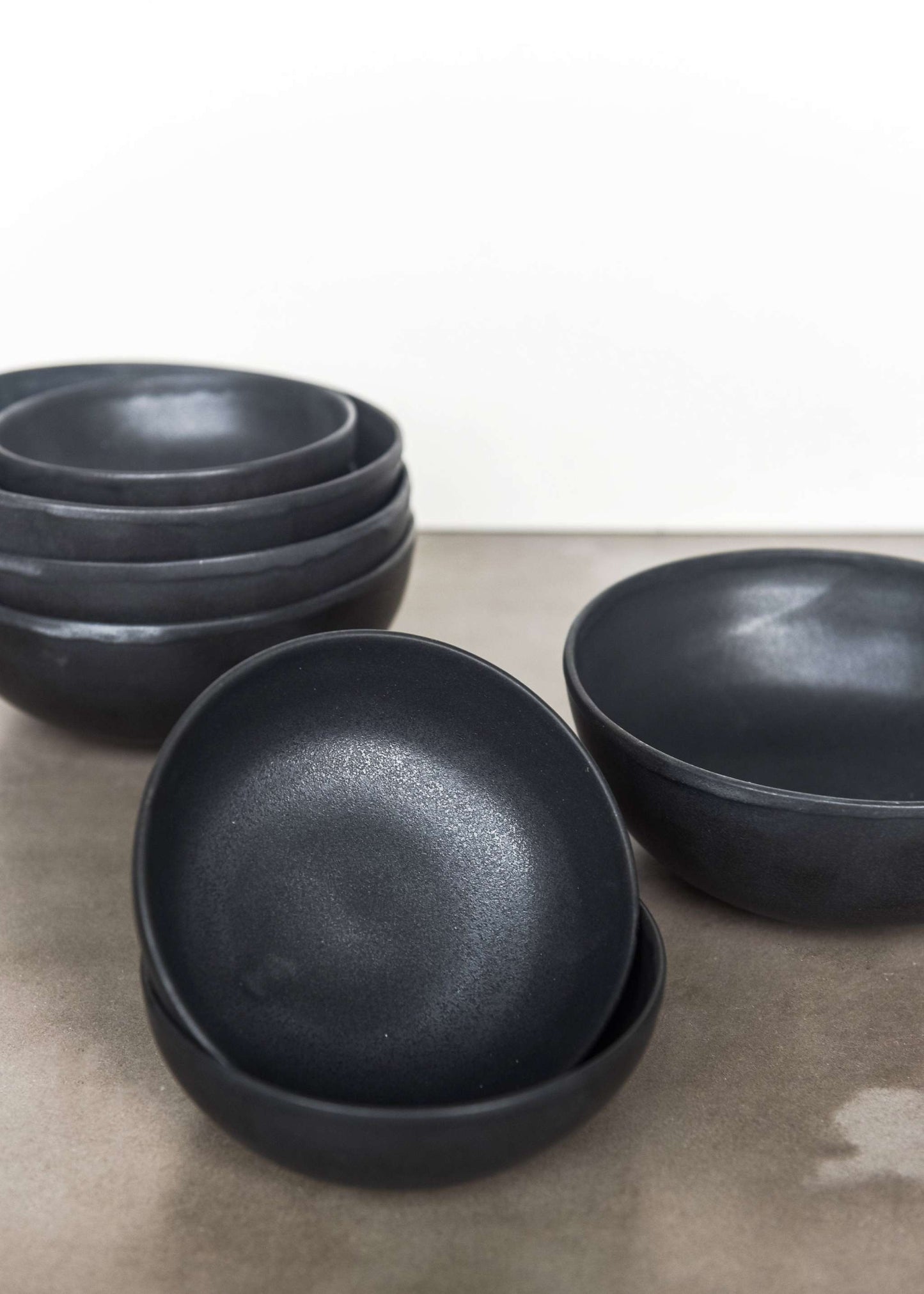 Black Matte Stoneware Bowl and Artisanal Glaze