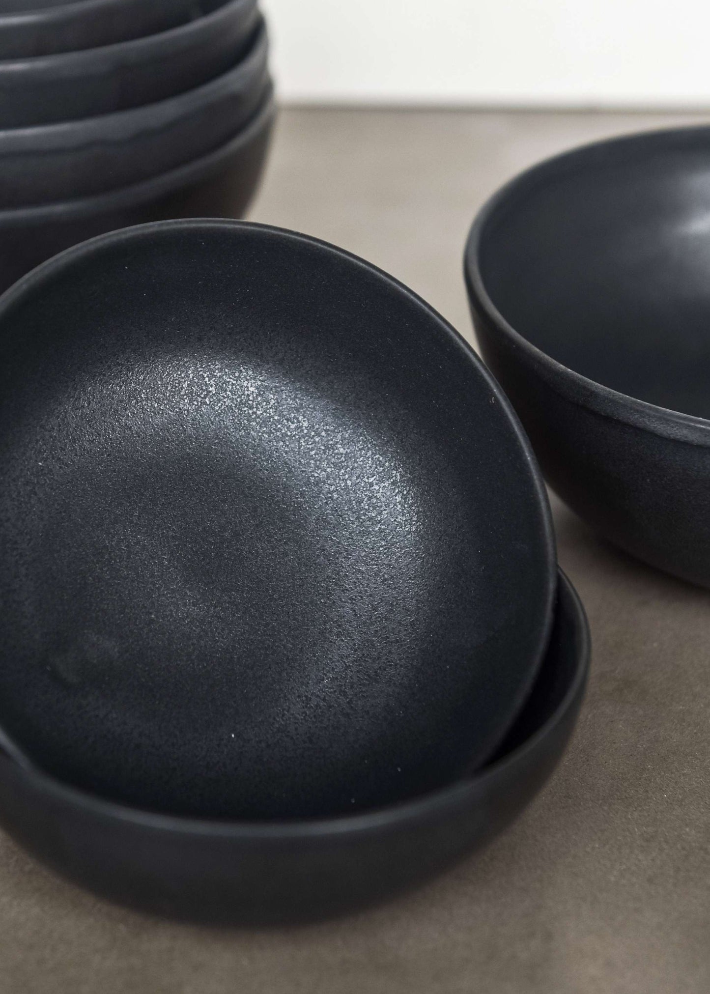 Black Matte Stoneware Bowl and Artisanal Glaze