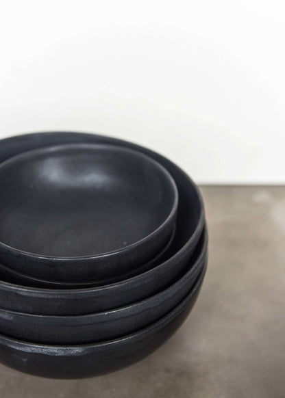 Black Matte Stoneware Bowl and Artisanal Glaze