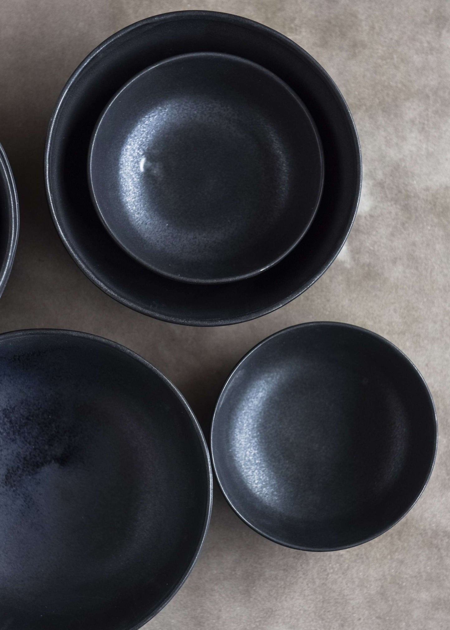 Black Matte Stoneware Bowl and Artisanal Glaze