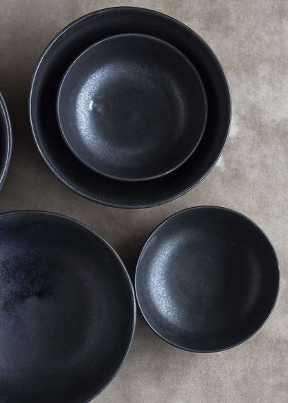 Black Matte Stoneware Bowl and Artisanal Glaze