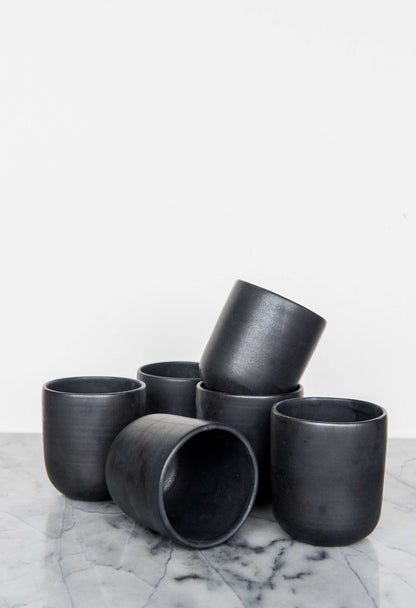 Handmade Black Stoneware Cup For Coffee And Tea