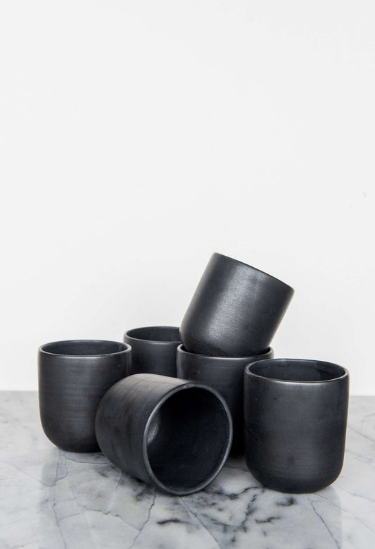 Handmade Black Stoneware Cup For Coffee And Tea