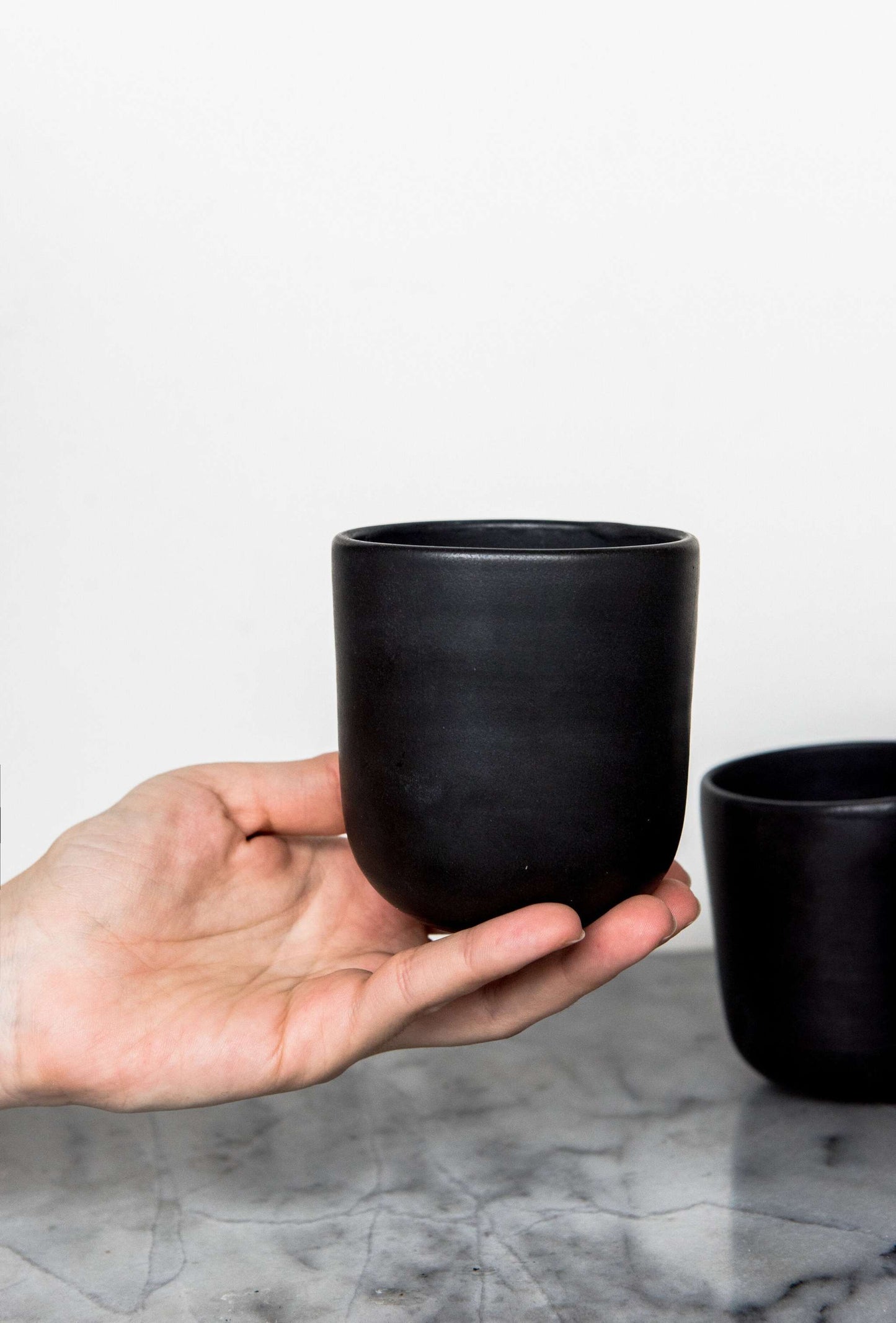 Handmade Black Stoneware Cup For Coffee And Tea