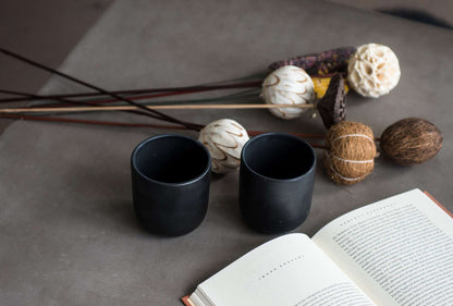 Handmade Black Stoneware Cup For Coffee And Tea