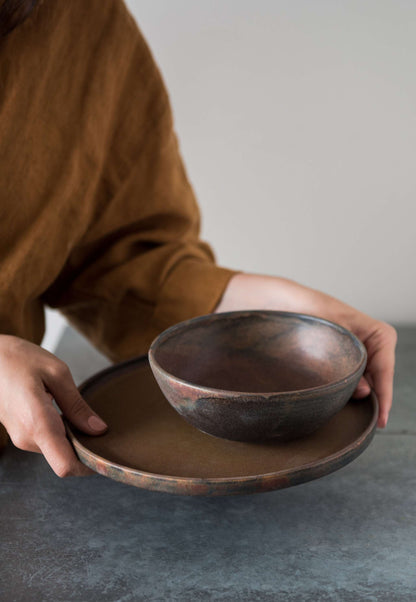 Rust Stoneware Soup Bowl And A Reactive Glaze