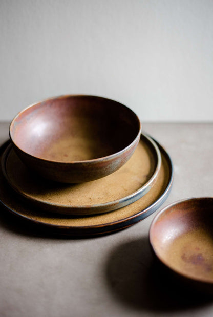 Rust Stoneware Mini Bowl with a Reactive Glaze