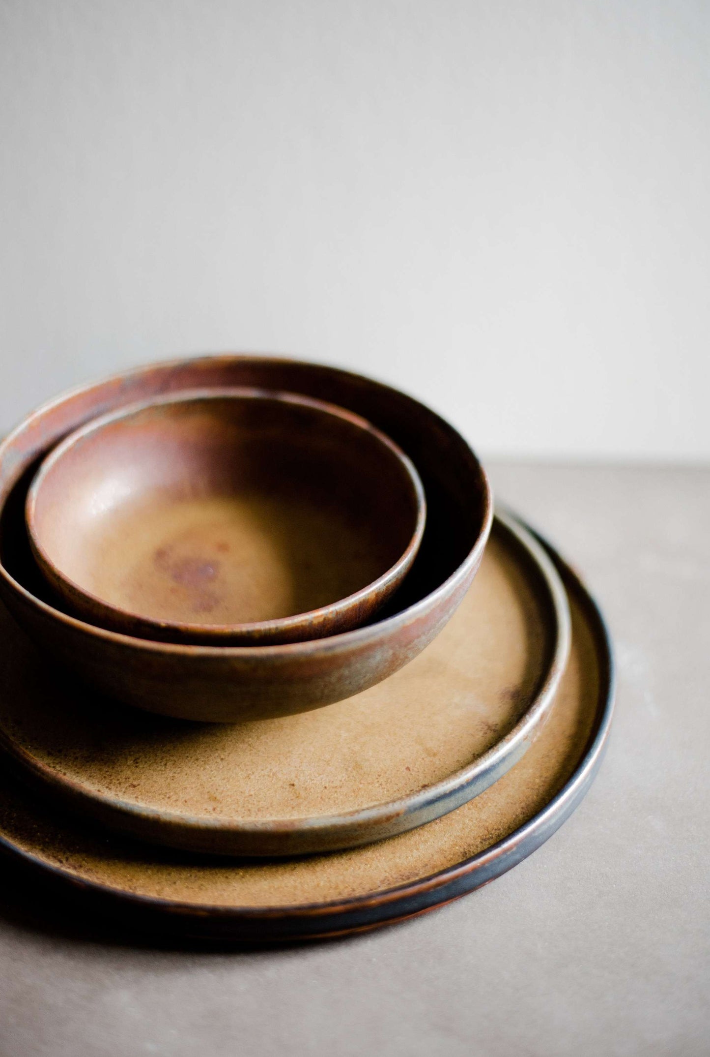 Rust Stoneware Mini Bowl with a Reactive Glaze