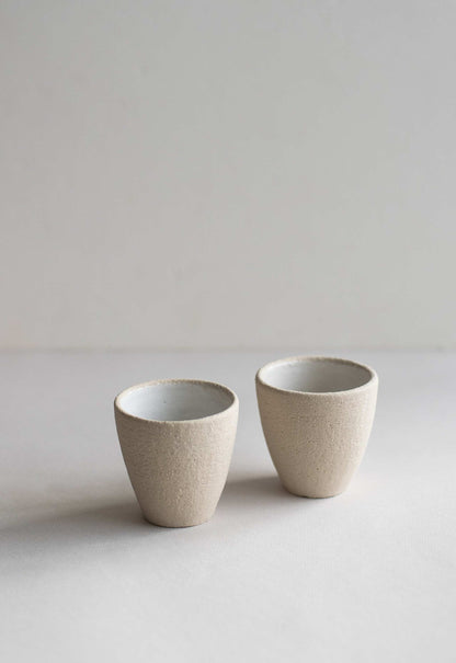 Handmade Stoneware Espresso Cup and White Glaze